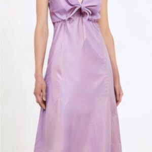 DREW Purple Cowl Neck Sleeveless Midi Sundress